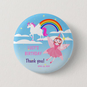 Geburtstagsparty von Unicorn und Fairy Magic Button