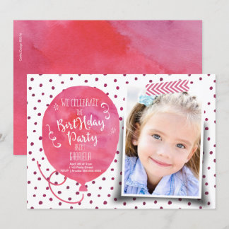 Geburtstagsparty Watercolor | Einladungs-Girl Einladung