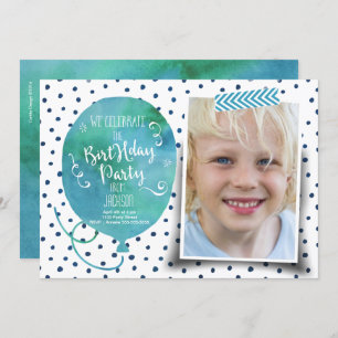 Geburtstagsparty Watercolor Einladungs-Junge Einladung