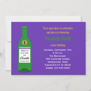 Geburtstagsparty Wein Flasche für Erwachsene Einladung