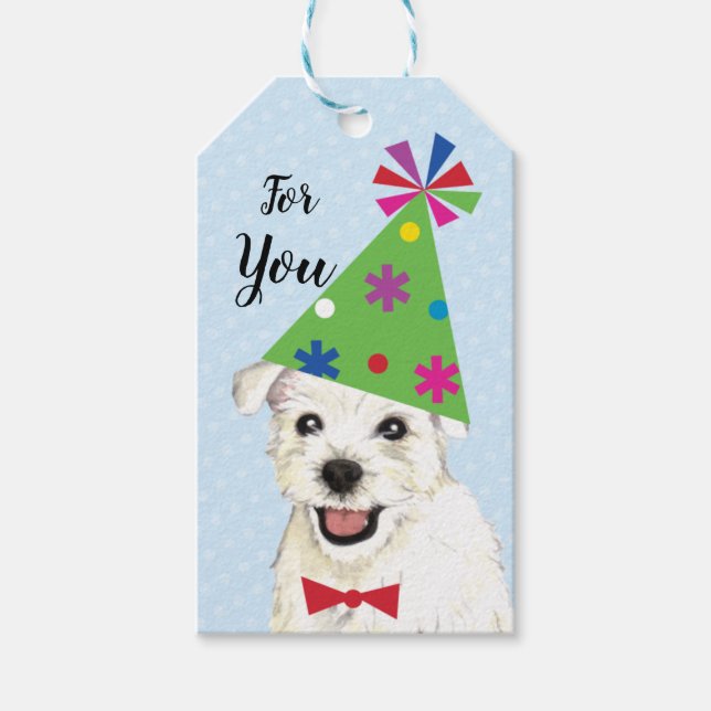 Geburtstagsparty Westie Gift Tags Geschenkanhänger (Vorderseite)