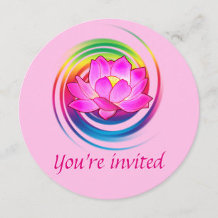 Geburtstagsparty Yoga Lotus Blume Regenbogendesign Einladung