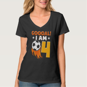 Geburtstagsparty zum Thema Fußball Geburtstag 4 Ja T-Shirt