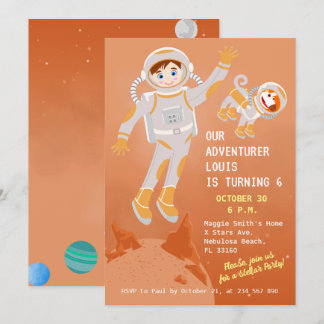 Geburtstagsparty zum Thema "Mars Astronautenjunge" Einladung