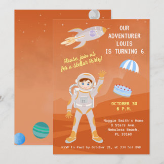 Geburtstagsparty zum Thema "Mars Astronautenjunge" Einladung
