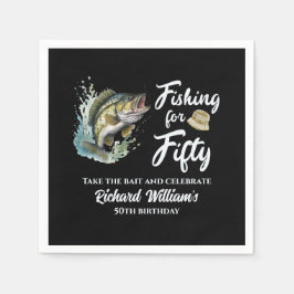 Geburtstagsparty zum Thema Vintages Angeln Serviette