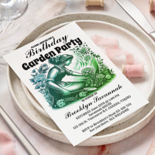 Geburtstagspartyeinladung für Blumengärtnerparty Postkarte
