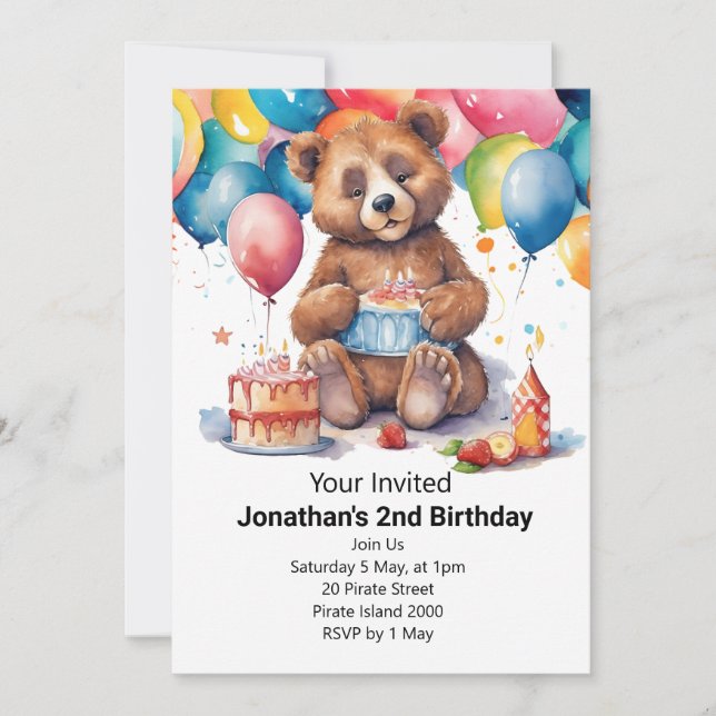 Geburtstagspartys für Kinder Einladung (Vorderseite)