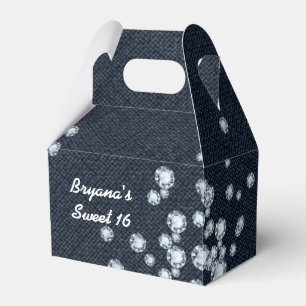 Geburtstagspartytüten - Denim & Diamonds Geschenkschachtel
