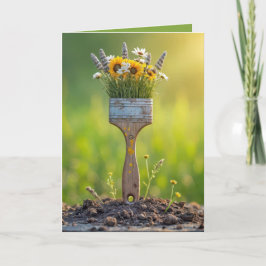 Geburtstagspinsel mit Wildblumen Karte