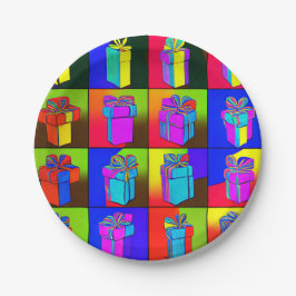 Geburtstagsplatte mit Geschenkdesign Pappteller