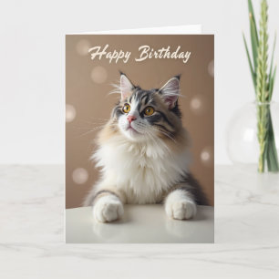 Geburtstagsporträtkarte für Katzen Karte