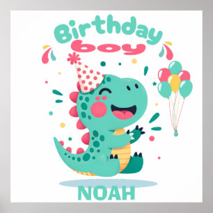 Geburtstagsposter Editierbares Dino-Party-Wandsc Poster