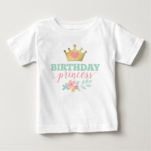 Geburtstagsprinzessin Goldkrone & Verblasste rosa  Baby T-shirt