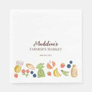 Geburtstagsproduktion auf dem Bauernmarkt Serviette
