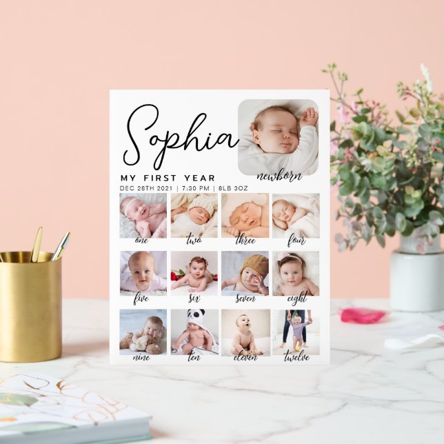 Geburtstagsschild, das erste druckbare Baby Acrylschild (Hochzeit)