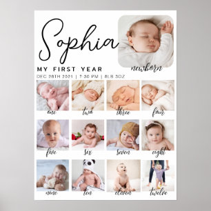 Geburtstagsschild, das erste druckbare Baby Poster