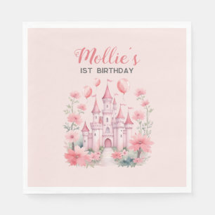 Geburtstagsschloss der Prinzessin zum 1. Geburtsta Serviette