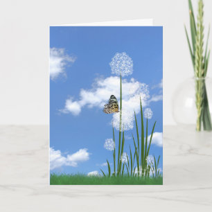 Geburtstagsschmetterling auf Puff-Blume Karte