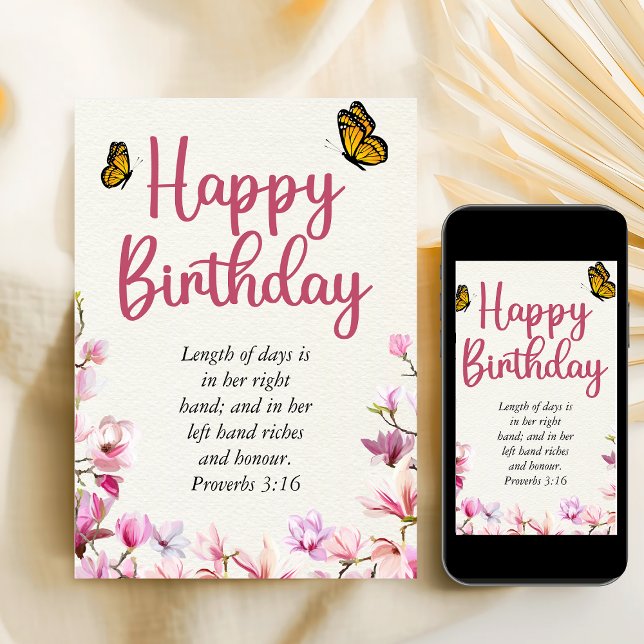 Geburtstagsschrift Mama Rosa Blumenschrift Karte (Bible Verse Birthday Mom Pink Floral Printable Card
)