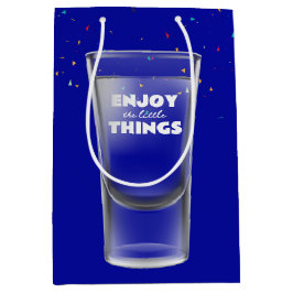 Geburtstagsschussglas mit Text und Confetti Mittlere Geschenktüte