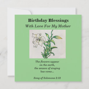 Geburtstagssegmente Mutter Lily Blume Bible Verse