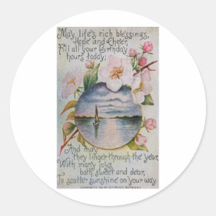 Geburtstagssegnung Runder Aufkleber