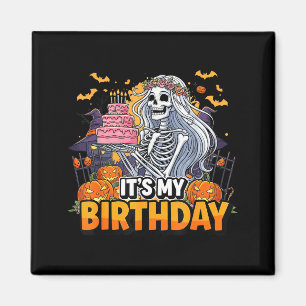 Geburtstagsskelett Halloween Mädchen Geburtstag W Magnet
