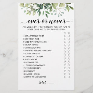 Geburtstagsspiel oder Niemals Geburtstagsparty