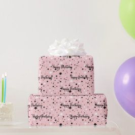 Geburtstagsstars in Rosa Geschenkpapier