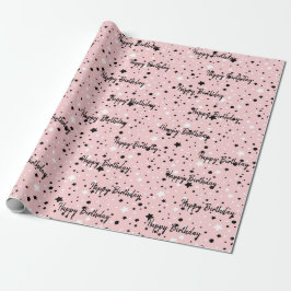 Geburtstagsstars in Rosa Geschenkpapier