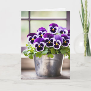 Geburtstagsstrauß Purple Pansy Karte