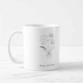 Geburtstagsstrauß. schwarz & weiß kaffeetasse