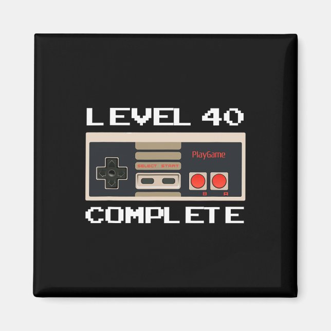 Geburtstagsstufe 40 Vollständiger Videogamer Magnet (Vorne)