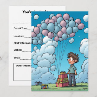 Geburtstagsthema, Luftballon, Feier Einladung