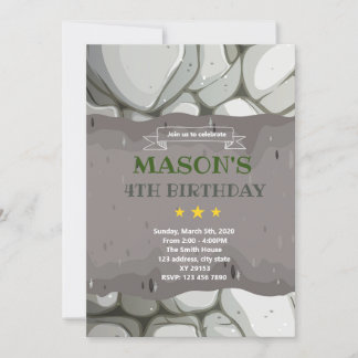 Geburtstagsthema Stone Rock Einladung