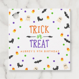 Geburtstagsthema Trick oder Treat Halloween-Fan Geschenkanhänger