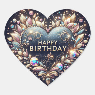 Geburtstagsticker: Herzform Herz-Aufkleber