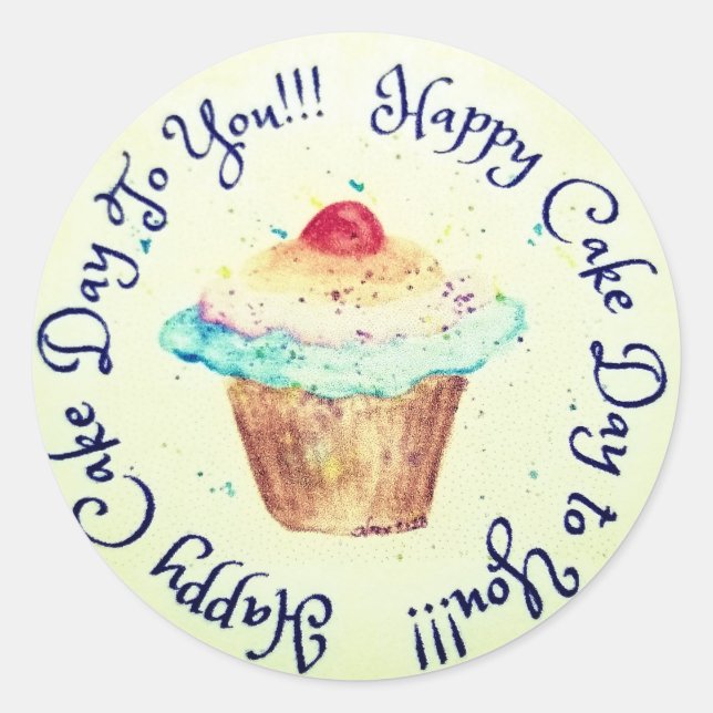 Geburtstagsticker Runder Aufkleber (Vorderseite)