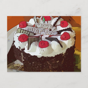 Geburtstagstorte Alles Gute zum Geburtstag mit rot Postkarte