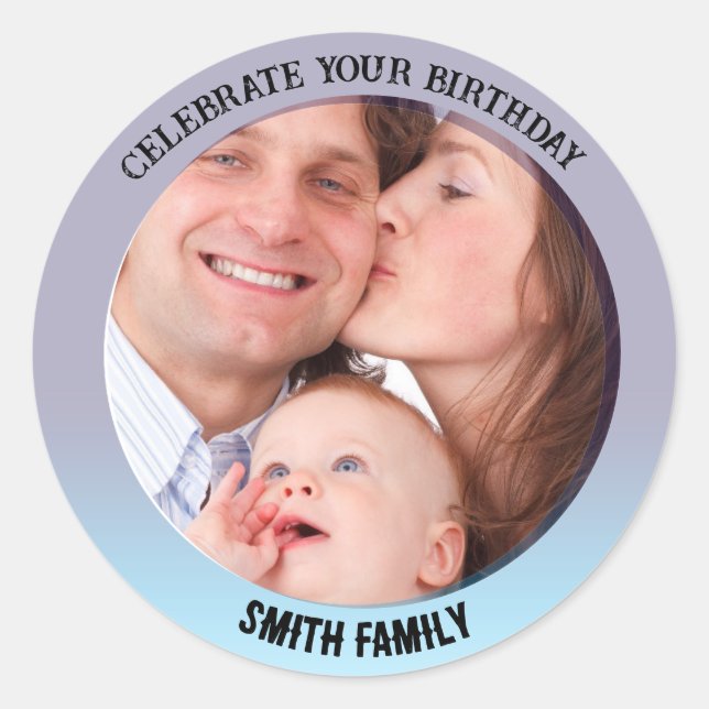 Geburtstagstorte Bash: Feierabendsticker Runder Aufkleber (Vorderseite)