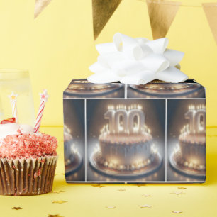 Geburtstagstorte mit vielen Kerzen Geschenkpapier