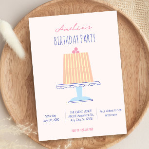 Geburtstagstorte Pastellfarben Einladung