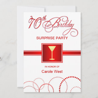 Geburtstagsüberraschende Party Einladungen - Rot