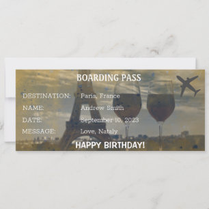 Geburtstagsüberraschung Paris Boarding Pass Gesche