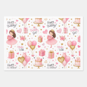 Geburtstagsverpackung Geschenkpapier Set