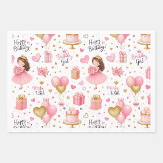 Geburtstagsverpackung Geschenkpapier Set