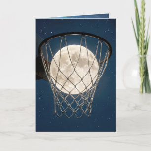 Geburtstagsvollmond in einem Basketballnetz Karte