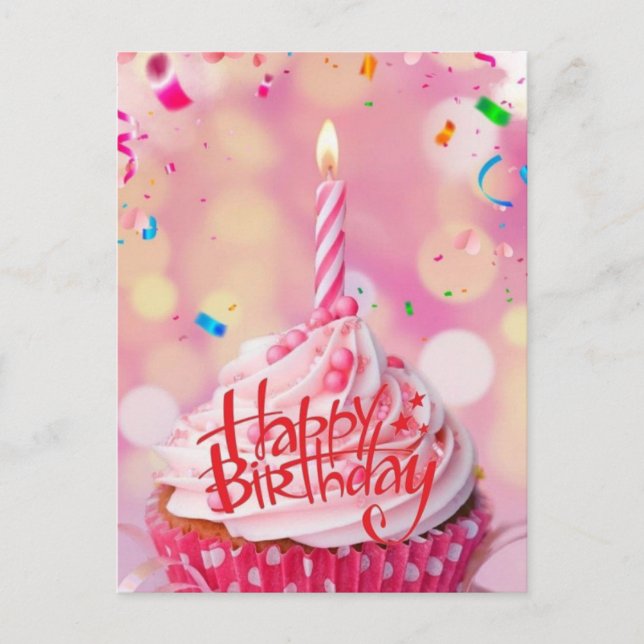 Geburtstagswaffe Cake Pink Post Card Postkarte (Vorderseite)