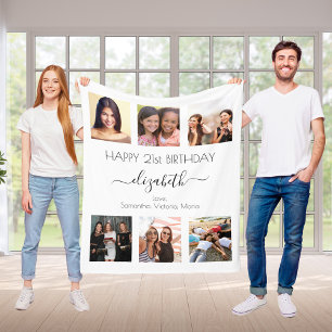 Geburtstagsweiße Fotos sammeln Freunde Fleecedecke